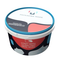 In-mould labelled printed pot (280ml)